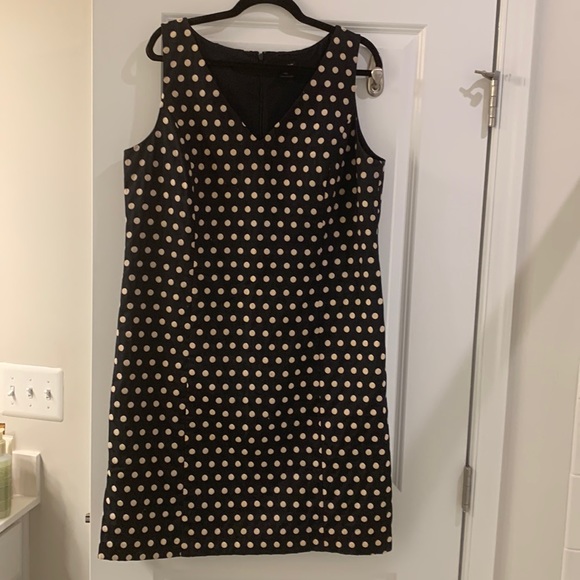 Anne Taylor black n tan polka for dress. Size 16. In perfect condition. - Picture 1 of 4